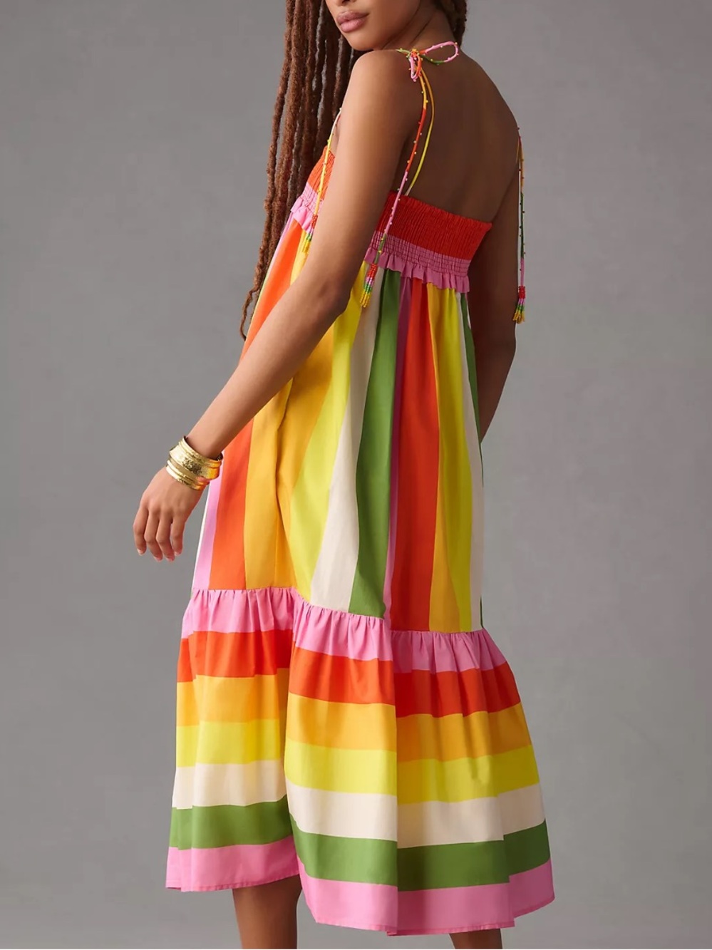Farm Rio Sleeveless Smocked Tiered Dress Size Small - Picture 2 of 7